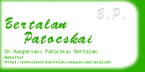 bertalan patocskai business card